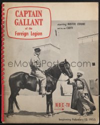 3y0030 CAPTAIN GALLANT OF THE FOREIGN LEGION spiral-bound TV promo brochure 1955 Buster Crabbe & son!