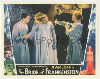 3y0401 BRIDE OF FRANKENSTEIN 11x14 REPRO lobby card 2010s Lanchester, Karloff, Clive & Thesiger!