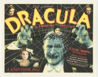 3y0402 DRACULA 11x14 REPRO lobby card 2010s title card with vampire Bela Lugosi & victims in web!