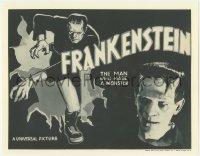 3y0406 FRANKENSTEIN 11x14 REPRO lobby card 2010s title card from 1938 re-release, Boris Karloff!