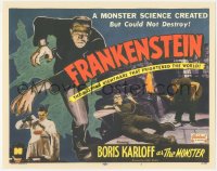 3y0407 FRANKENSTEIN 11x14 REPRO lobby card 2010s title card from 1951 re-release, Boris Karloff!