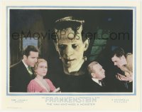 3y0408 FRANKENSTEIN 11x14 REPRO lobby card 2010s monster Boris Karloff looming over rest of cast!