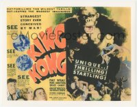 3y0417 KING KONG 11x14 REPRO lobby card 2010s great art on title card image from 1933 first release!