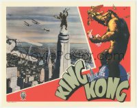 3y0418 KING KONG 11x14 REPRO lobby card 2010s giant ape on Empire State Building at movie's climax!