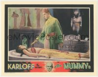 3y0419 MUMMY 11x14 REPRO lobby card 2010s Boris Karloff about to sacrifice Zita Johann on altar!