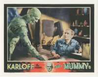 3y0420 MUMMY 11x14 REPRO lobby card 2010s Branwell Fletcher watching bandaged monster Boris Karloff!