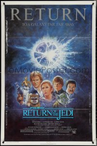 3y1030 RETURN OF THE JEDI NSS style 1sh R1985 George Lucas classic, Mark Hamill, Ford, Tom Jung art!