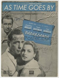 3y0433 CASABLANCA sheet music 1942 Humphrey Bogart, Ingrid Bergman, classic As Time Goes By!