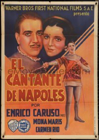 3y0434 EL CANTANTE DE NAPOLES Spanish 1935 cool art of Enrico Caruso Jr., Mona Maris, ultra rare!