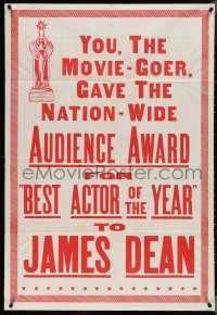 3y0440 JAMES DEAN 28x41 special poster 1955 Audience Award winner for best actor, ultra rare!