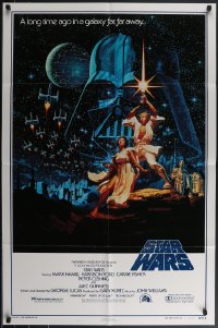 3y1072 STAR WARS style B Kilian fan club 1sh R1992 George Lucas, art by Greg & Tim Hildebrandt!