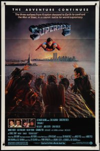 3y1083 SUPERMAN II studio style 1sh 1981 Christopher Reeve, Terence Stamp, great image of villains!