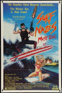 3y1084 SURF NAZIS MUST DIE 1sh 1987 Troma's gnarliest cult-comedy surf action-adventure ever!