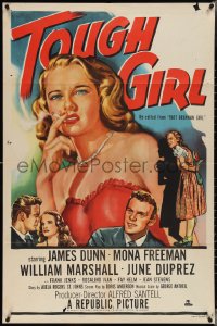 3y1095 THAT BRENNAN GIRL 1sh R1951 art of James Dunn & sexy Mona Freeman as Ziggy!