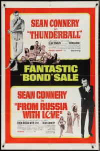 3y1100 THUNDERBALL/FROM RUSSIA WITH LOVE 1sh 1968 Bond sale of two of Sean Connery's best 007 roles!