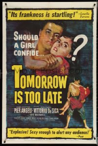 3y1106 TOMORROW IS TOO LATE 1sh 1952 Domani e troppo tardi, first Pier Angeli, Vittorio De Sica!