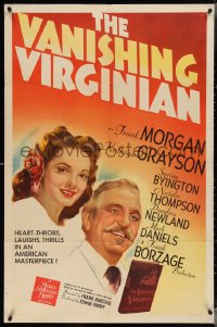 3y1123 VANISHING VIRGINIAN 1sh 1941 close-up art of Frank Morgan & Kathryn Grayson!