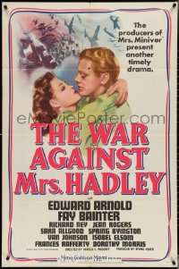 3y1127 WAR AGAINST MRS HADLEY 1sh 1942 Edward Arnold, Fay Bainter, young Van Johnson