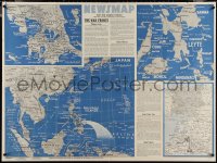 3y0444 NEWSMAP vol III no 28 35x47 WWII war poster 1944 great images & information about war efforts!