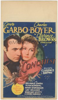 3y0312 CONQUEST mini WC 1937 Greta Garbo as Marie Walewska, Charles Boyer as Napoleon, very rare!