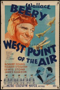 3y1131 WEST POINT OF THE AIR style C 1sh 1934 Wallace Beery, Robert Young, O'Sullivan, ultra rare!