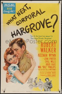 3y1132 WHAT NEXT, CORPORAL HARGROVE? 1sh 1945 romantic artwork of Robert Walker & Jean Porter!