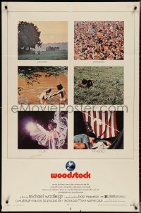 3y1144 WOODSTOCK 1sh 1970 legendary rock 'n' roll film, three days of peace, music... and love!