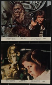 3y1597 STAR WARS 4 8x10 mini LCs 1977 A New Hope, Lucas epic, Han, Chewie, Leia, great images!