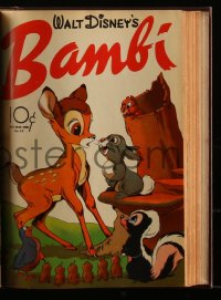 3y0449 DELL COMICS BOUND VOLUME hardcover bound volume of comic books 1942 Bambi, Felix the Cat!