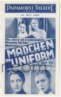 3y1247 MADCHEN IN UNIFORM/MISLEADING LADY local theater English program 1932 lesbian movie, Colbert!