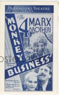 3y1248 MONKEY BUSINESS local theater English program 1932 all 4 Marx Brothers including Zeppo, rare!