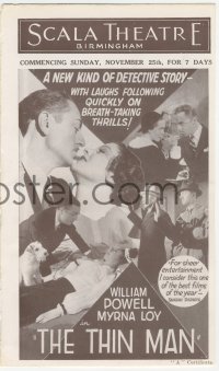 3y1256 THIN MAN local theater English program 1934 William Powell, Myrna Loy, W.S. Van Dyke classic!