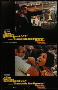 3y0703 DIAMONDS ARE FOREVER 7 LCs 1971 Sean Connery as James Bond 007, gambling, Jill St. John, more!