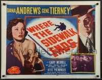 3z0534 WHERE THE SIDEWALK ENDS 1/2sh R1955 Dana Andrews, pretty Gene Tierney, Otto Preminger noir!