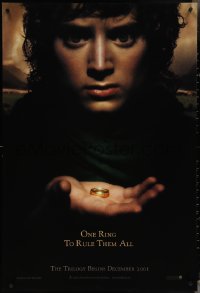 3z0918 LORD OF THE RINGS: THE FELLOWSHIP OF THE RING teaser DS 1sh 2001 J.R.R. Tolkien, one ring!