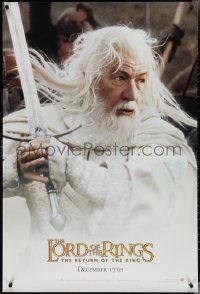 3z0919 LORD OF THE RINGS: THE RETURN OF THE KING teaser DS 1sh 2003 Ian McKellan as Gandalf!