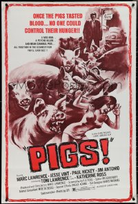 3z0949 PIGS 1sh 1972 wacky killer swine, once they tasted blood - no one could control their hunger!