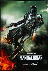 3z0727 MANDALORIAN DS tv poster 2023 great sci-fi art of the bounty hunter w/ 'Baby Yoda', season 3!