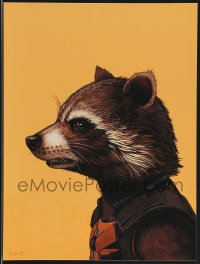 3z0273 MIKE MITCHELL signed #11/885 12x16 art print 2014 Mondo, profile art of Rocket Raccoon!