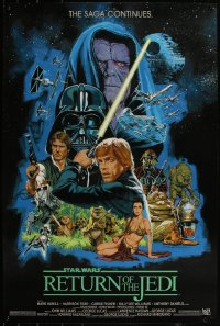 3z0189 RETURN OF THE JEDI #13/40 24x36 art print 2021 Paul Mann, green title edition!