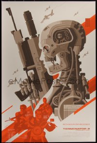 3z0227 TERMINATOR 2 #16/425 24x36 art print 2014 Mondo, art by Tom Whalen, first edition!