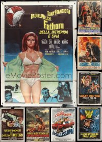 4a0107 LOT OF 12 FOLDED 1960s-1980s ITALIAN TWO-PANELS 1960s-1980s a variety of cool movie images!