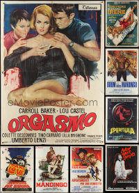 4a0079 LOT OF 9 FOLDED ITALIAN TWO-PANELS 1960s-1980s great images from a variety of movies!