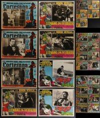 4a0469 LOT OF 29 MEXICAN LOBBY CARDS 1950s-1960s incomplete sets from several different movies!