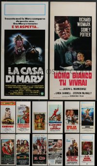 4a0828 LOT OF 14 FORMERLY FOLDED ITALIAN LOCANDINAS 1950s-1980s a variety of cool movie images!