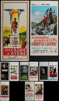 4a0829 LOT OF 13 FORMERLY FOLDED ITALIAN LOCANDINAS 1960s-1980s a variety of cool movie images!