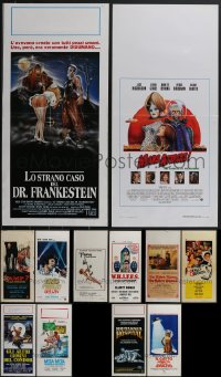 4a0830 LOT OF 12 FORMERLY FOLDED ITALIAN LOCANDINAS 1960s-1990s a variety of cool movie images!