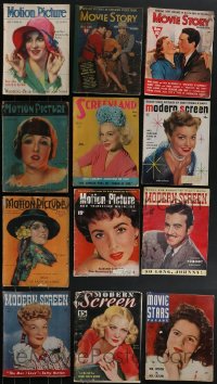 4a0449 LOT OF 12 MOVIE MAGAZINES 1920s-1950s Motion Picture, Movie Story, Screenland & more!