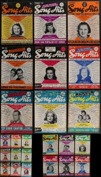 4a0448 LOT OF 24 SONG HITS MAGAZINES 1940s each has a great image of a musical star on the cover!