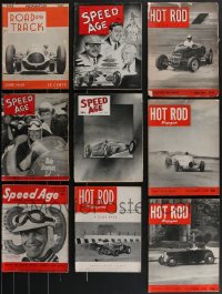 4a0451 LOT OF 9 CAR RACING & HOT ROD MAGAZINES 1940s-1950s filled with great images & information!